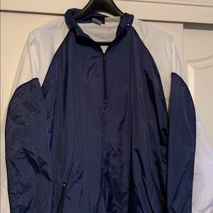 Men's Blue and White Windbreaker Jacket with matching pants
